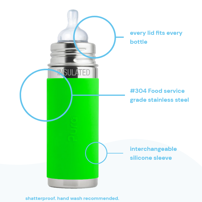 Pura Kiki 325 ml Stainless Steel Infant Bottle