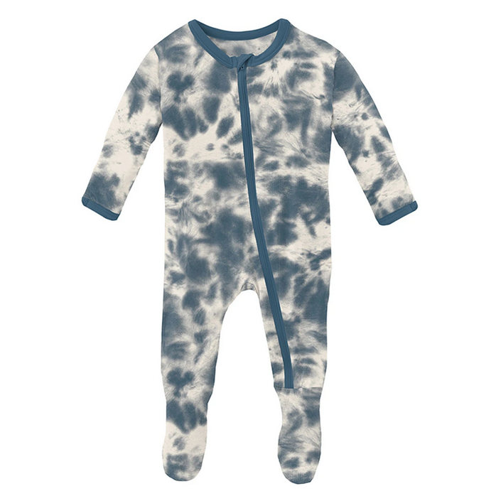 Kickee Pants Footie Deep Sea Tie-Dye Preemie