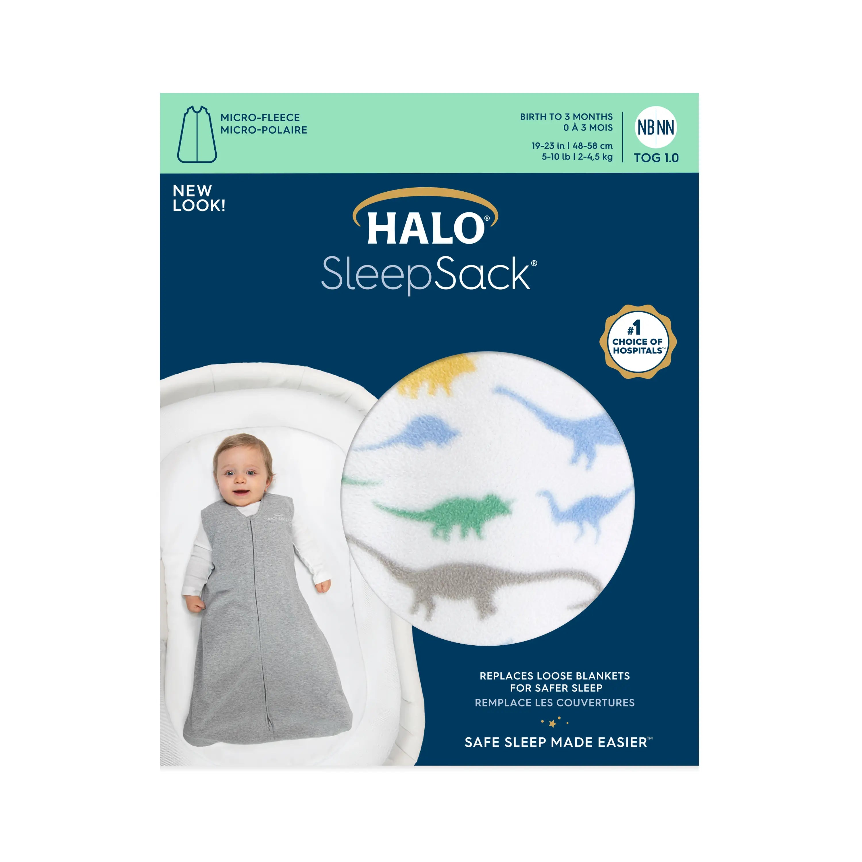 HALO 1.0 TOG Micro-Fleece SleepSacks Dinos Small