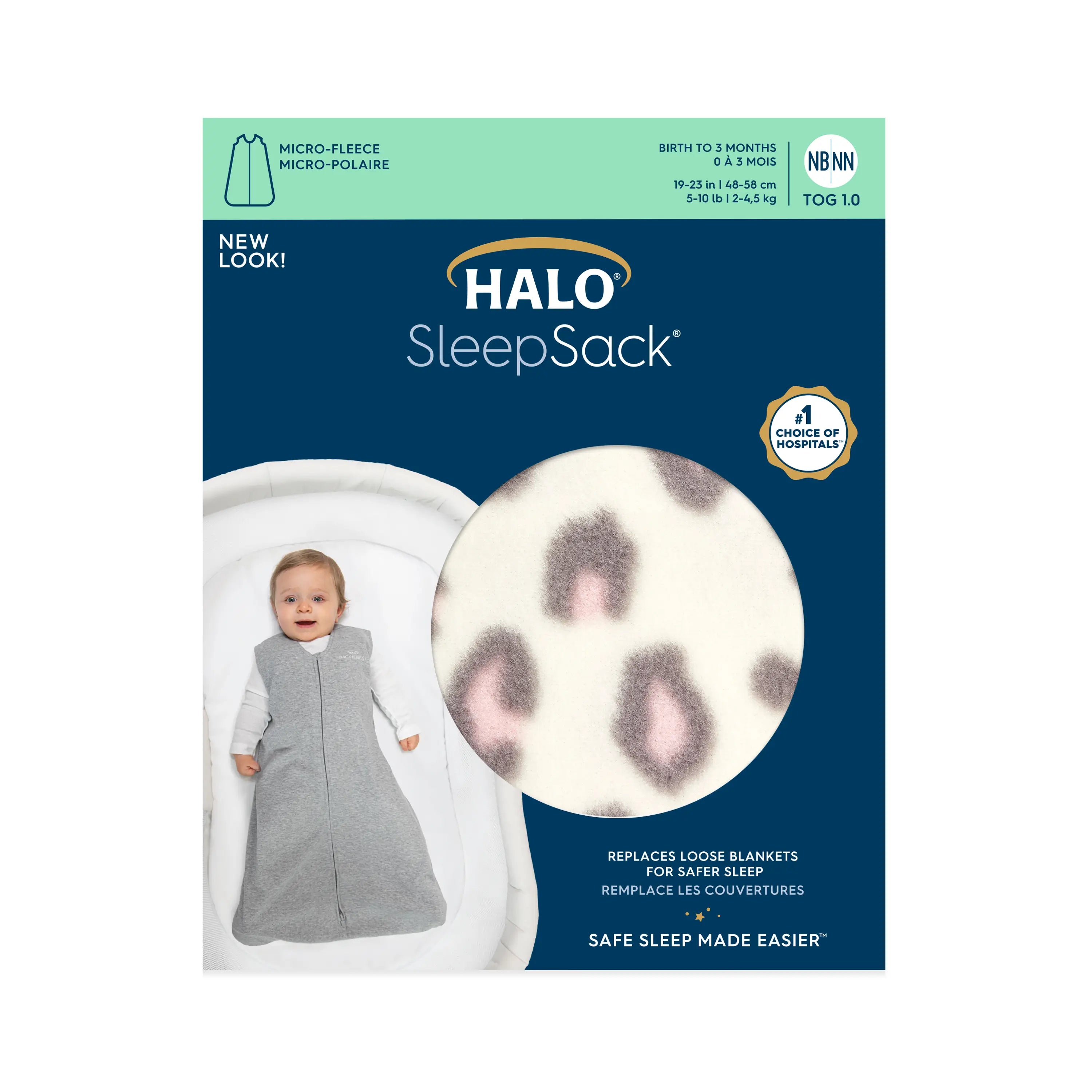 HALO 1.0 TOG Micro-Fleece SleepSack Leopard Pink Large