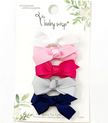 BABY WISP SNAP CLIPS 5PK CHELSEA BOWS PREP GIRL