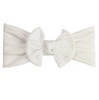 BABY WISP NYLON BOW HEADBANDS WHITE