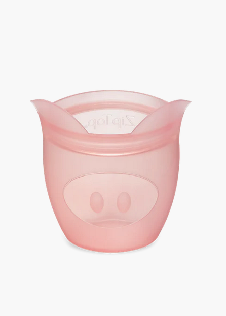 ZIP-TOP BABY SNACK CONTAINERS PINK PIG