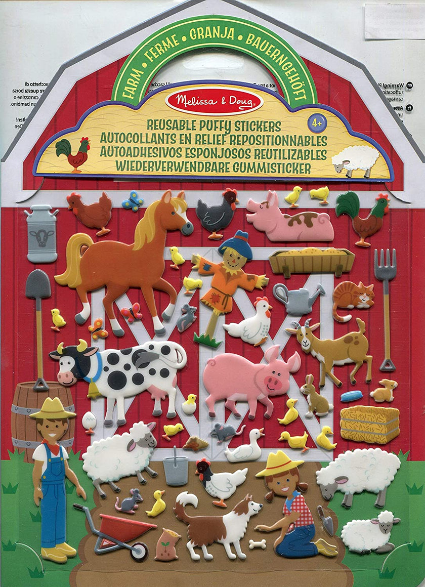 MELISSA & DOUG REUSABLE PUFFY STICKER PLAY SETS FARM